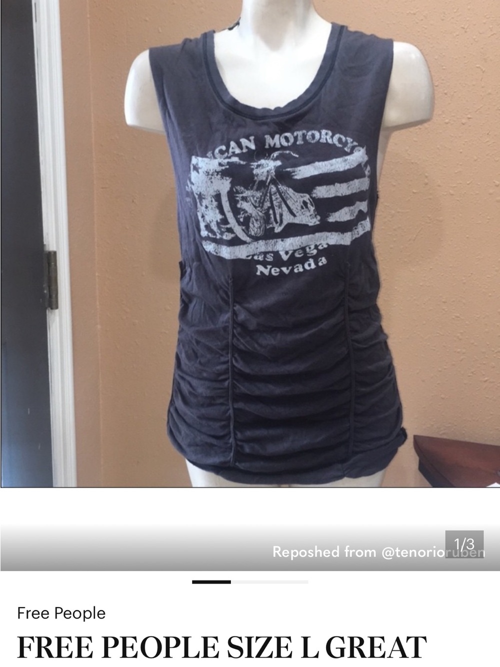 Free People Dark Charcoal Sleeveless Tank